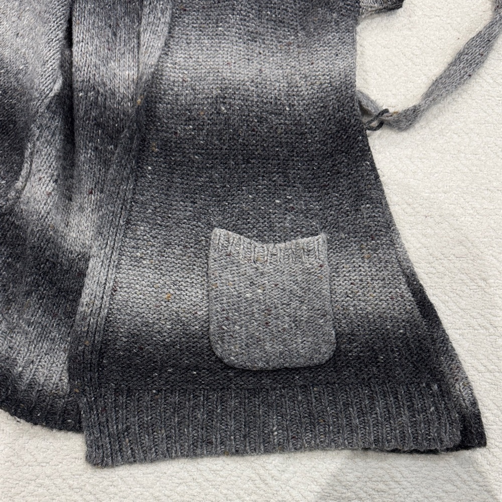Cache Open-Front Short Sleeve Belted Cardigan - Gray Ombre Sz M - Picture 5 of 5